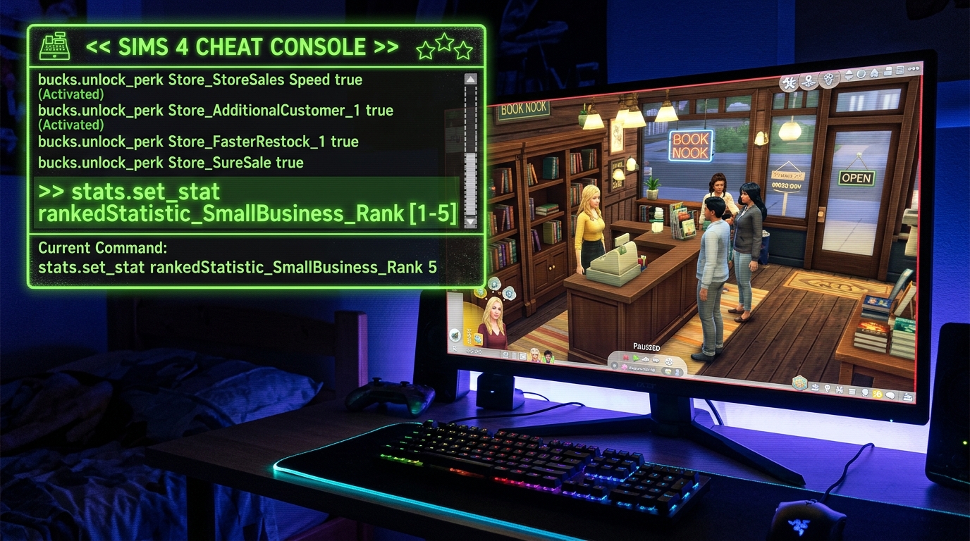 The Sims 4 Small Business Cheat Codes: Snelle Renown & Perk Points